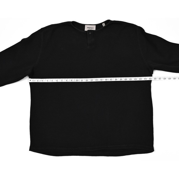 Fear of God Essentials Thermal Henley Men's M Waffle Knit Basic Shirt Pullover - Picture 4 of 9